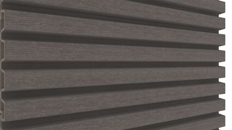 planeo LINEA Slim - WPC CoEx Fassadenverkleidung Dunkelgrau 2900 x 215 mm