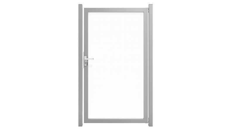 planeo Gardence Flair - Glas-Sichtschutz Tor mit Alurahmen 100 x 180 cm