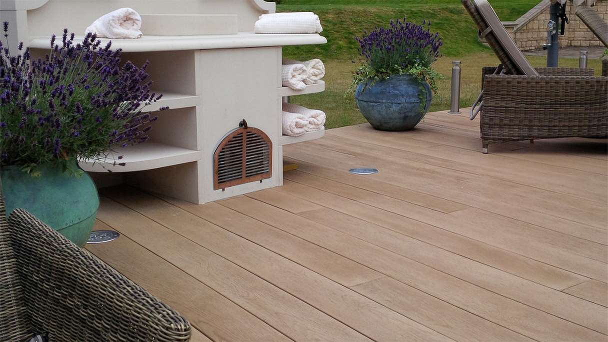 planeo Authoria PureBoard Terrassendiele Massiv - Light Natural Oak 3.6m strukturiert
