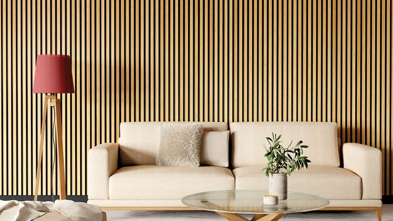 Skaben Akustikpaneele SilentWall Comfort - Eiche Hellbraun - 250 x 30 cm