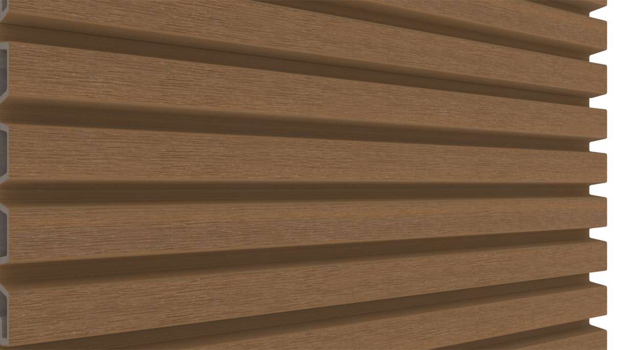 planeo LINEA Slim - WPC CoEx Fassadenverkleidung Burma Teak 2900 x 215 mm
