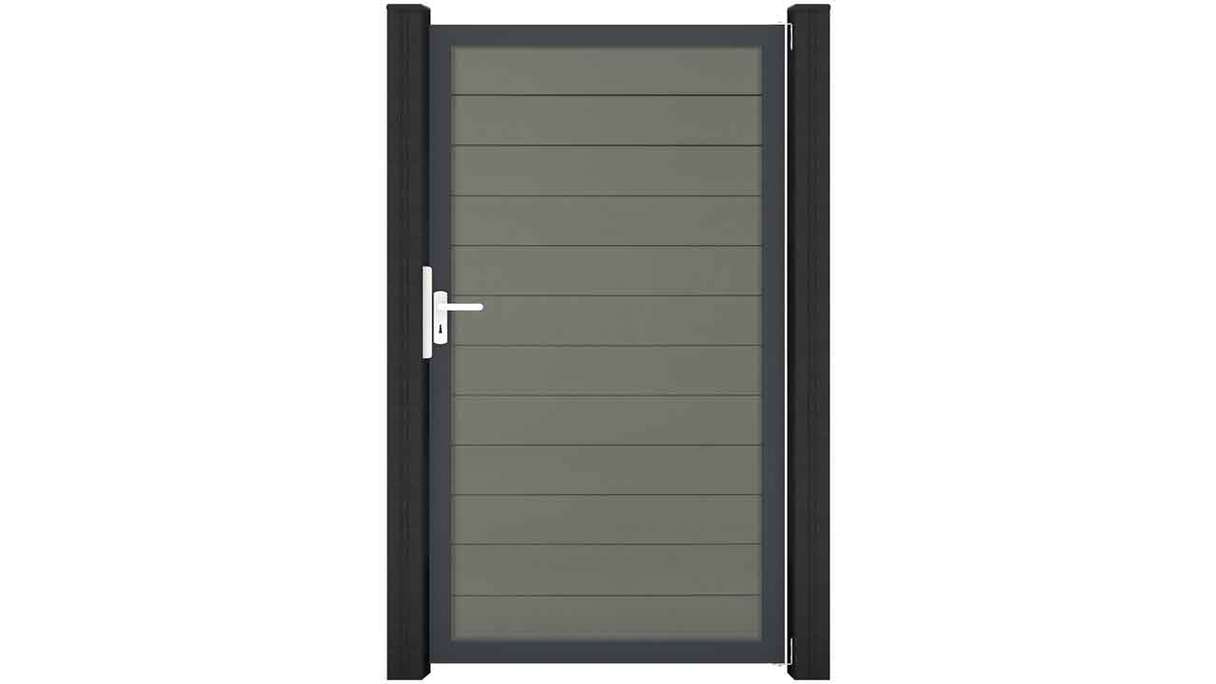 planeo Gardence Strong - BPC-Universaltor Grau mit Anthrazit Alurahmen 100 x 180 x 4 cm