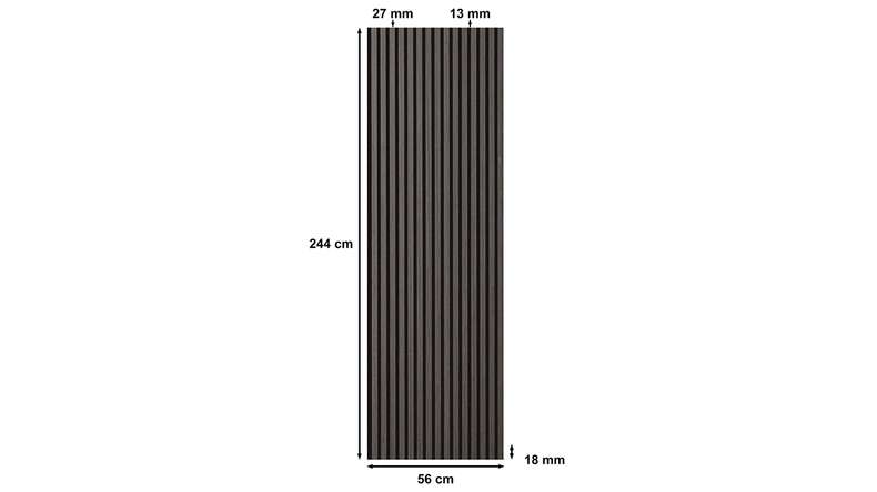 Skaben Akustikpaneele SilentWall - Eiche Natur Schwarz - 244 x 56 cm