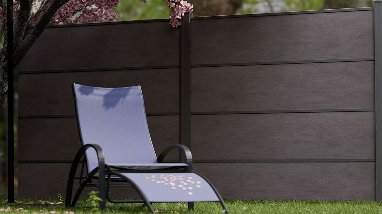 planeo Gardence Resistant - HPL-Steckzaun Anthrazitgrau 180 x 183 cm