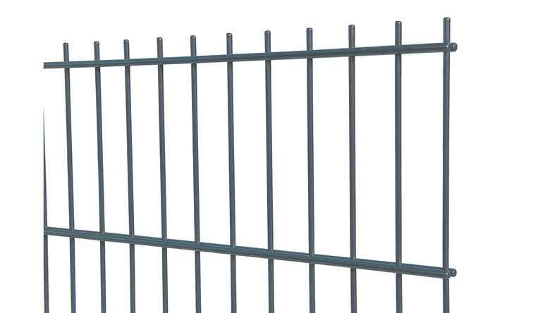 Doppelstabmattenzaun leicht 6/5/6 RAL 7016 Anthrazit - 1230 x 2510 mm