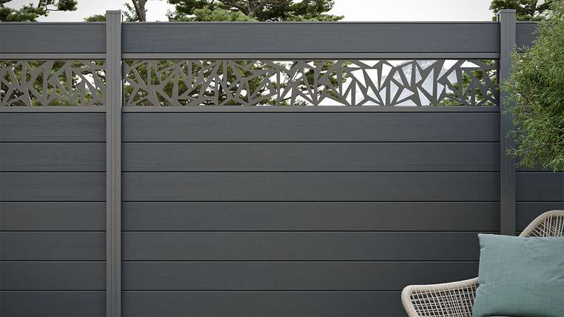 planeo Gardence Strong - BPC-Gartenzaun Quadratisch Anthrazitgrau