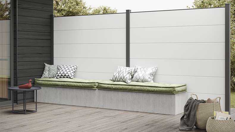 planeo Gardence Simply - PVC-Steckzaun Quadratisch Weiss 180 x 180 cm