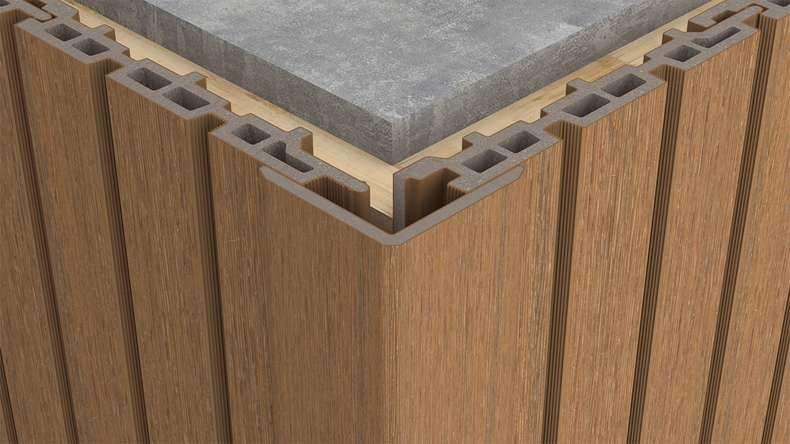 planeo LINEA - WPC CoEx Innen- und Außenwinkel Burma Teak 2900 x 55 x 55 mm