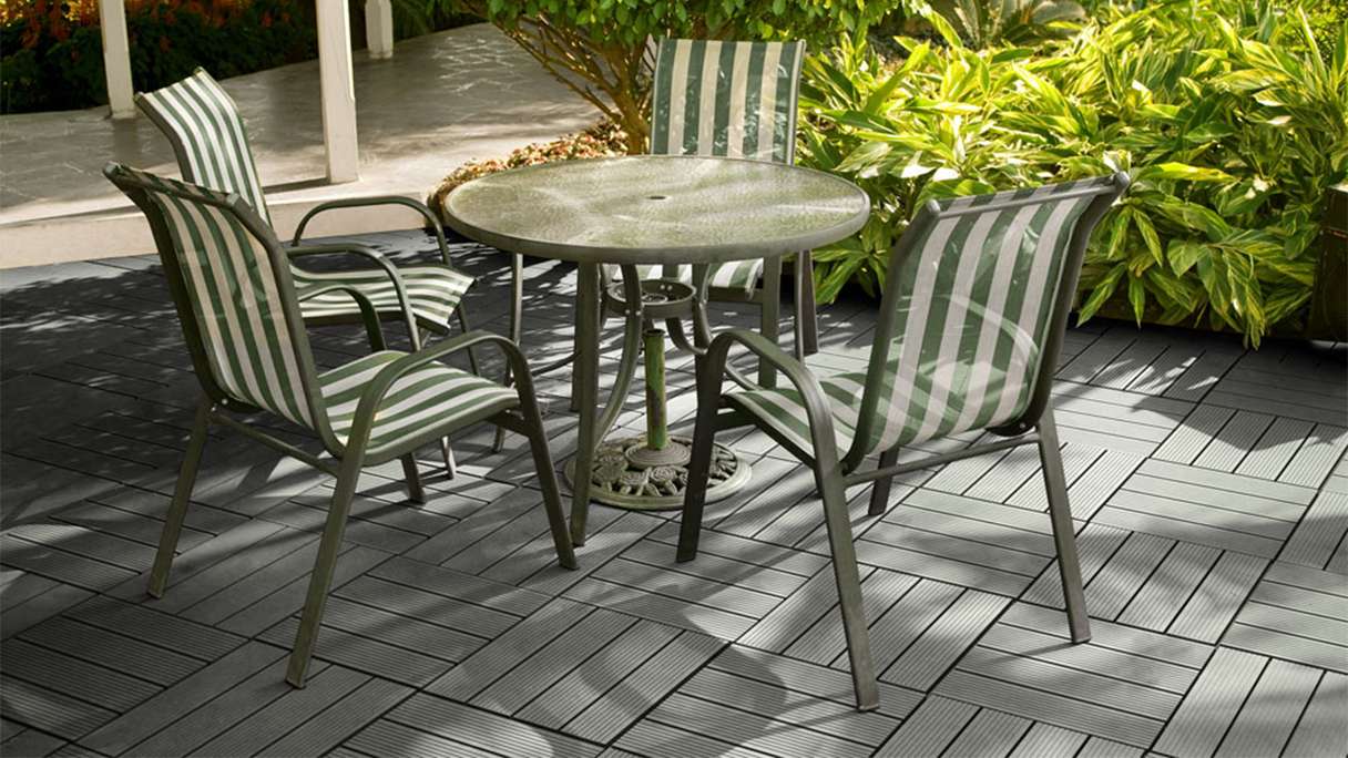 planeo WPC-Terrassenfliese grau 30x30 cm - 6 Stk