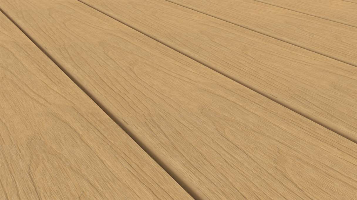 planeo WOODLine Nature - 3m WPC CoEx ummantelte Terrassendiele Verbundprofil leicht - Sand strukturiert/glatt gebürstet