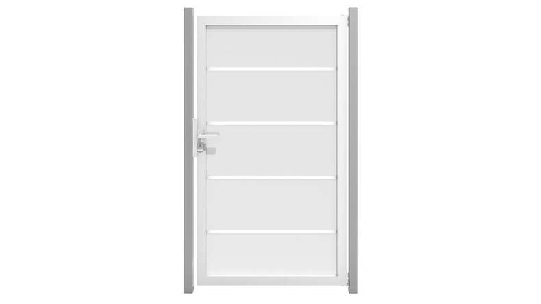 planeo Gardence Flair - Glas-Sichtschutz Tor mit Alurahmen 100 x 180 cm