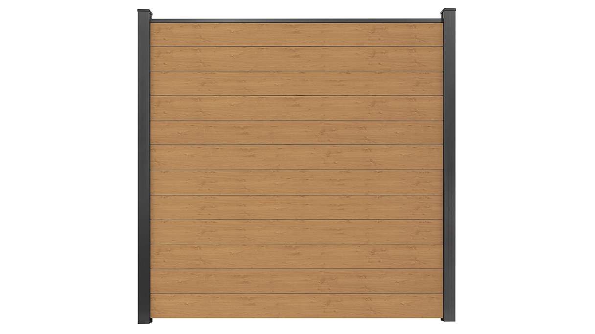 planeo Gardence Simply Small - PVC-Steckzaun Asteiche Natur 180 x 180 cm
