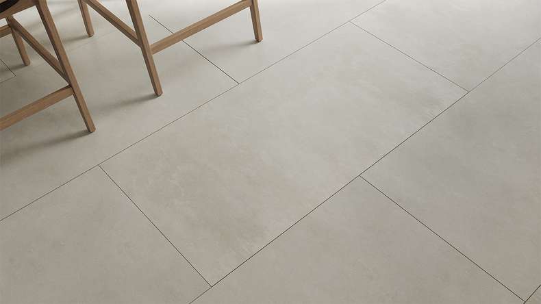 planeo Rigid Klick Vinyl - Light Grey XXL Fliese 1220x610mm | Trittschalldämmung integr. (DF-KF-794-030)