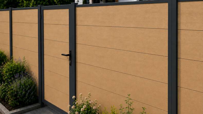 planeo INFINITY XL-Board - WPC CoEx Steckzaun Sand 176 x 183 cm