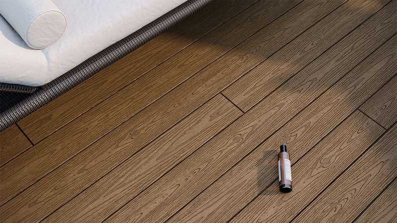 planeo CoEXWood WPC-Terrasse Komplett-Set Massivdiele 3.6m (31.75m²) - Sand/Karamell strukturiert