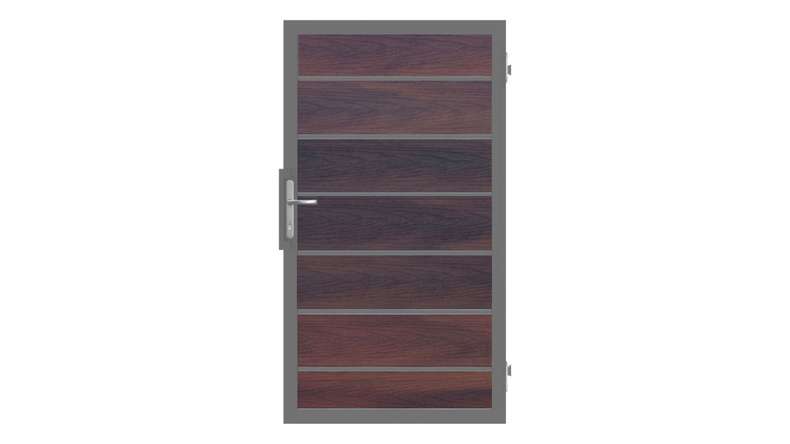 planeo Gardence Deluxe - BPC-Universaltor Walnuss co-ex mit Anthrazit-Alurahmen