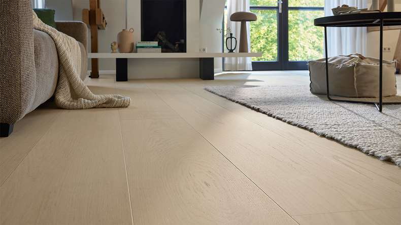 MEISTER Lindura-Holzboden HD 400 - 20229 Eiche natur perlweiß ultramattlackiert 2200 x 270 x 11 mm (500214-2200270-20229)
