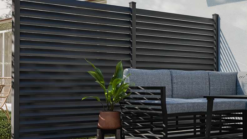 planeo Gardence Metallic Rhombus - Alu-Gartenzaun Quadratisch Anthrazit | DB703