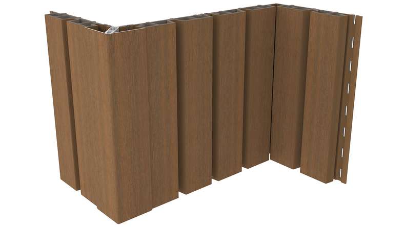 planeo LINEA Wide - WPC CoEx Fassadenverkleidung Burma Teak 2900 x 181 mm