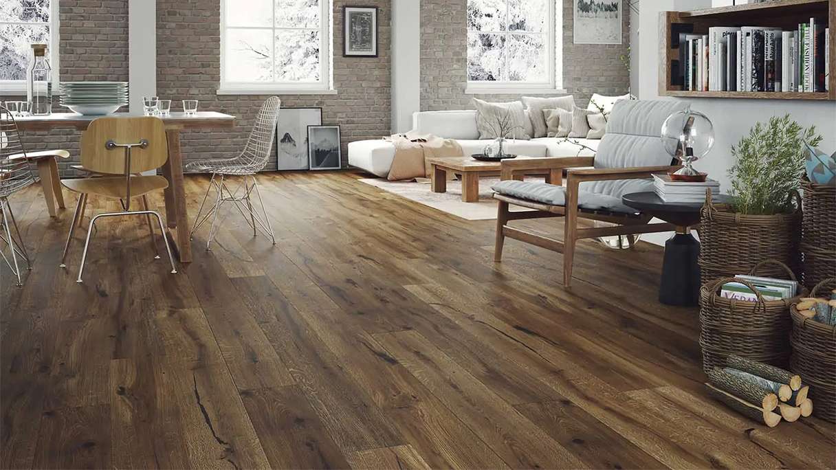 Skaben Parkett Premium 1-Stab Landhausdiele Eiche Unique natur geölt braun gebürstet 4V