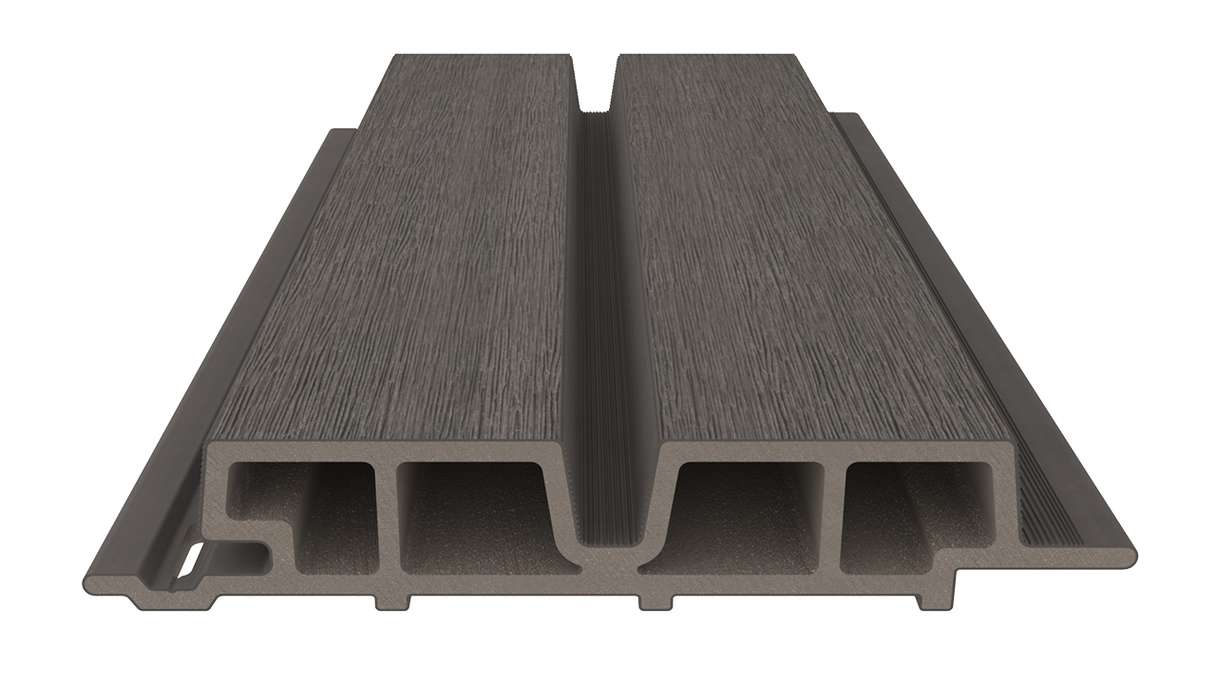 planeo LINEA Wide - WPC CoEx Fassadenverkleidung Dunkelgrau 2900 x 181 mm