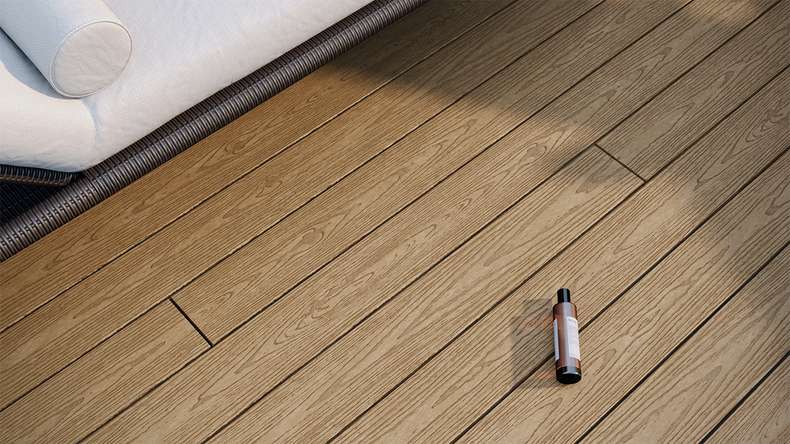 planeo CoEXWood WPC-Terrasse Komplett-Set Massivdiele 3.6m (15.88m²) - Sand/Karamell strukturiert
