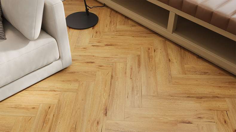 planeo Rigid Klick Vinyl - Nature Oak Fischgrät | Trittschalldämmung integr. (DF-KH-151-055)