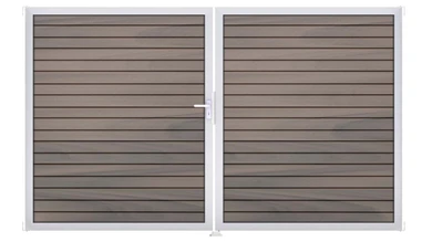 planeo Gardence Trendy - BPC-Rhombus-Tor - 2-flügelig Bi-Color co-ex mit Alurahmen