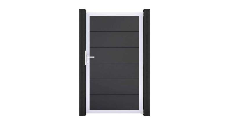 planeo Gardence Simply - PVC-Universaltor Anthrazitgrau mit Alu-Rahmen 100 x 180 cm