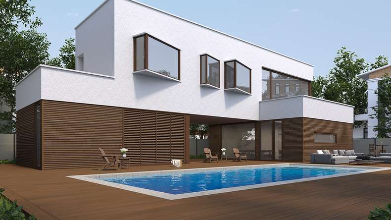 planeo LINEA Slim - WPC CoEx Fassadenverkleidung Ipe Braun 2900 x 215 mm
