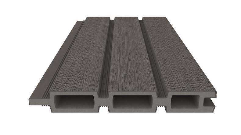 planeo LINEA - WPC CoEx Rhombus Steckzaun Dunkelgrau 176 x 183 cm