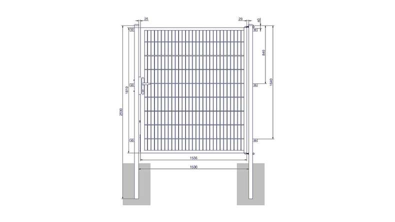 planeo Universaltor medium 1-flg. Anthrazit H 1800 x B 1590 mm inkl. Torpfosten