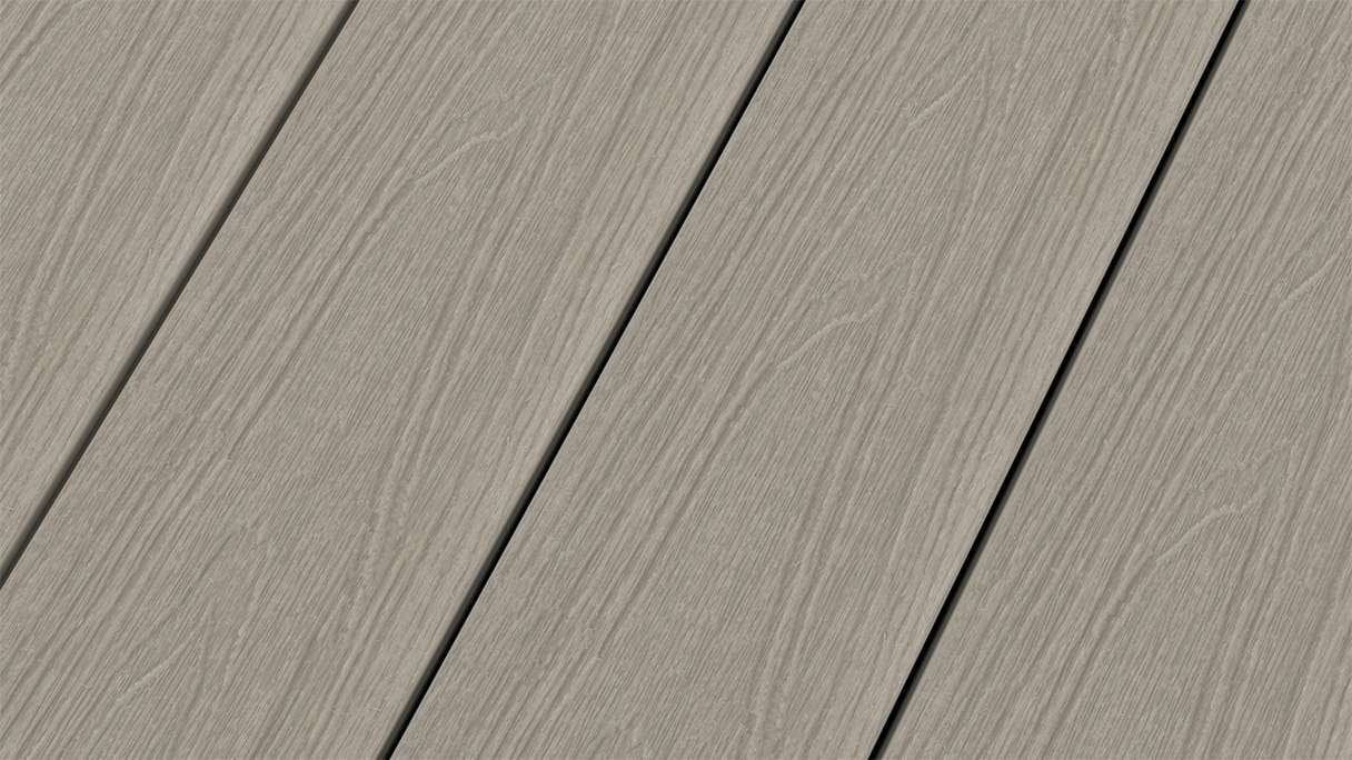 planeo WOODLine Nature - 3m WPC CoEx ummantelte Terrassendiele Verbundprofil leicht - Hellgrau strukturiert/glatt gebürstet