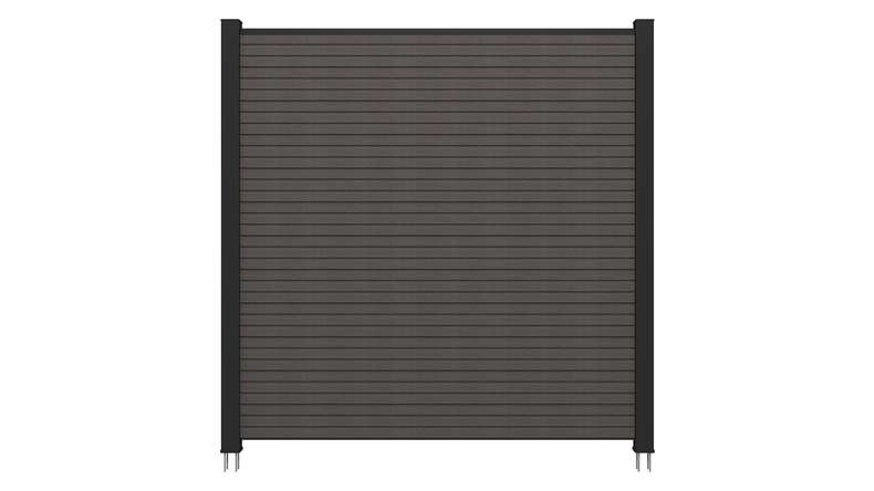 planeo LINEA - WPC CoEx Rhombus Steckzaun Dunkelgrau 176 x 183 cm