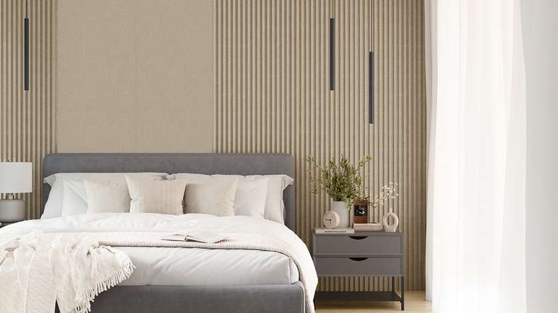 planeo Wandverkleidung Kunststoff Paneele XL - MPC Linen Structure 60 x 265 cm