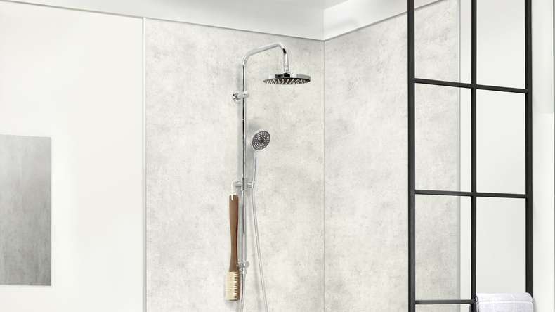 planeo StrongWall - Wandverkleidung Kunststoff XL Light Cement 260 x 90 cm