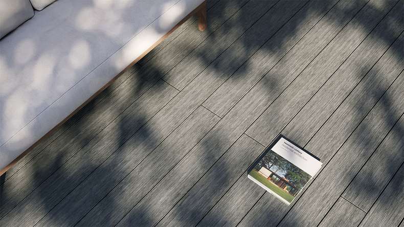planeo AntikWood WPC Terrassendiele Massiv - Steingrau 3.6m antik gealtert