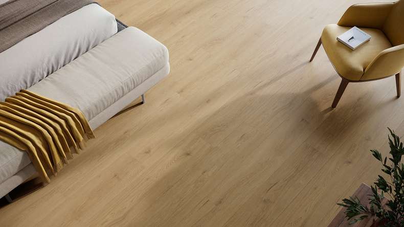 planeo Rigid Klick Vinyl - HOMEtec Pro 50 IXPE Warm Sand Oak | Trittschalldämmung integr. (RP-E50-5)