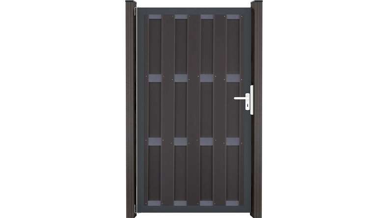 planeo Gardence Premade - BPC-Tor DIN Links Anthrazit 100 x 180 x 4 cm - Rahmen Anthrazit