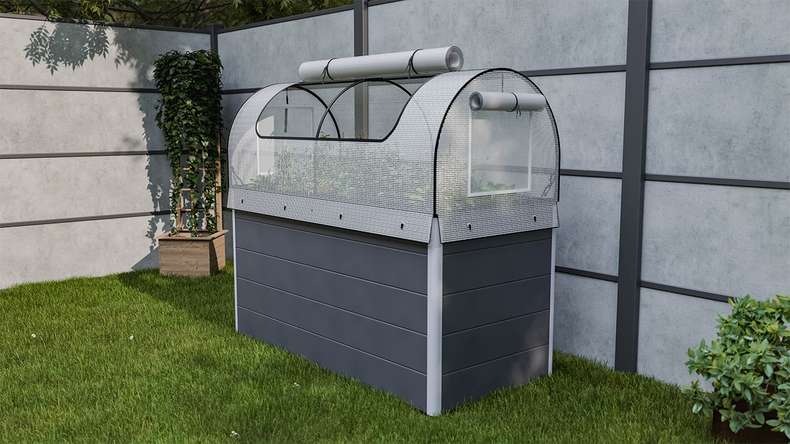 planeo Hochbeetaufsatz Netz PE - Weiß 149.9 x 69.4 x 62 cm