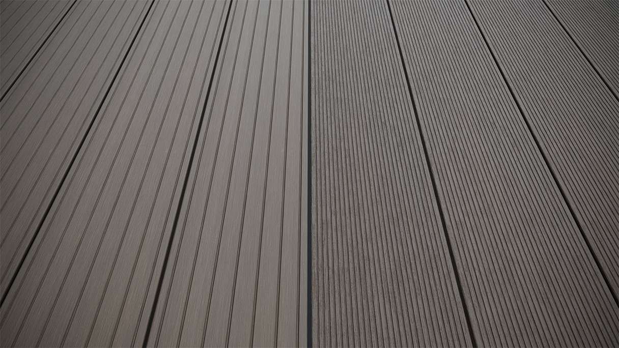 planeo LightWood WPC Terrassendiele Hohlkammer - Hellgrau 4.2m gerillt/genutet
