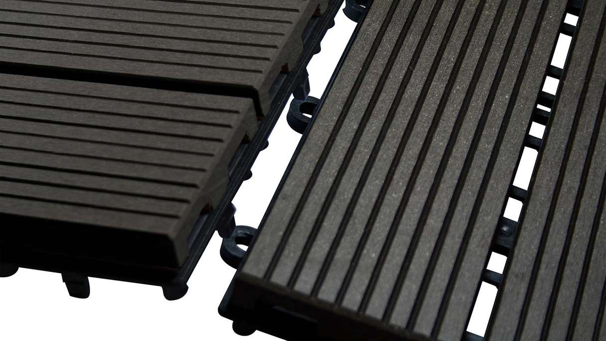planeo WPC-Terrassenfliese anthrazit 30x30 cm - 6 Stk