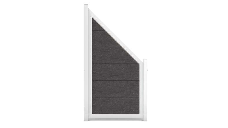planeo Gardence Guard - BPC-Gartenzaun Schräg Anthrazitgrau mit Alu-Rahmen in Silber