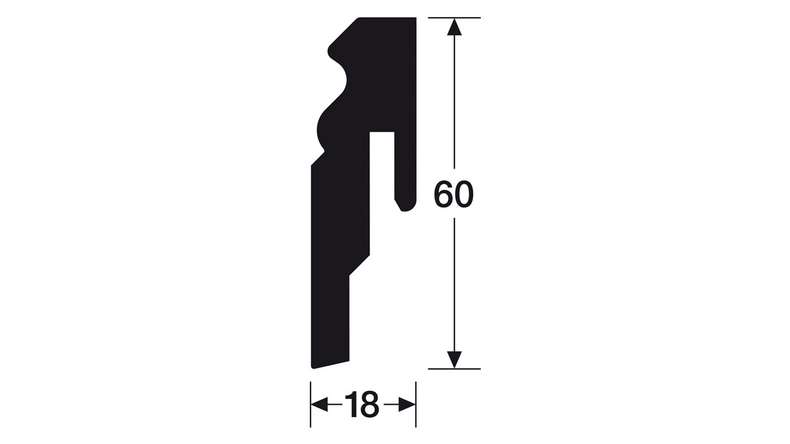 planeo Sockelleiste Alt Berlin weiß 18 x 60mm