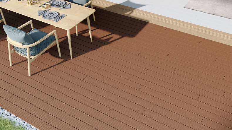 planeo LineWood WPC Terrassendiele Massiv - Hellbraun 3.6m gerillt/genutet
