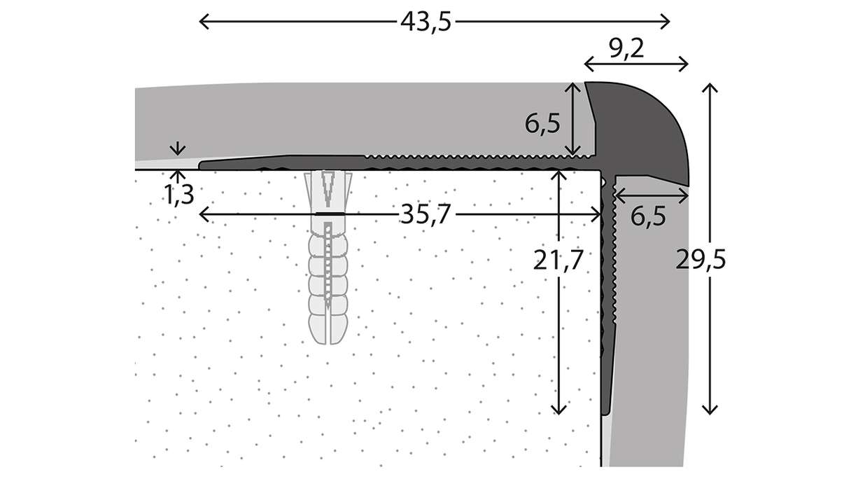 planeo Treppenkantenprofil 981 - 250 cm