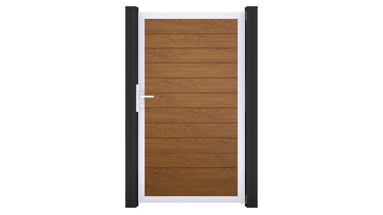planeo Gardence Simply Small - PVC-Universaltor Golden Oak mit Alu-Rahmen 100 x 180 cm