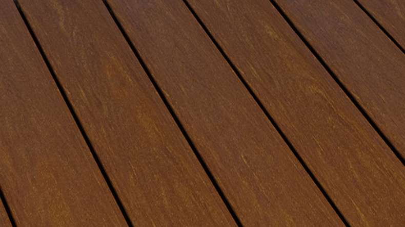 planeo WPC - Terrassendiele massiv Walnuss geprägt/geriffelt - 1m bis 6m