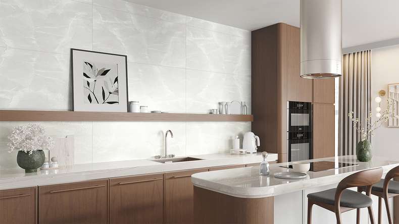 planeo Wandverkleidung SPC - CeraRock Tile Light Grey Marble 120 x 60 cm