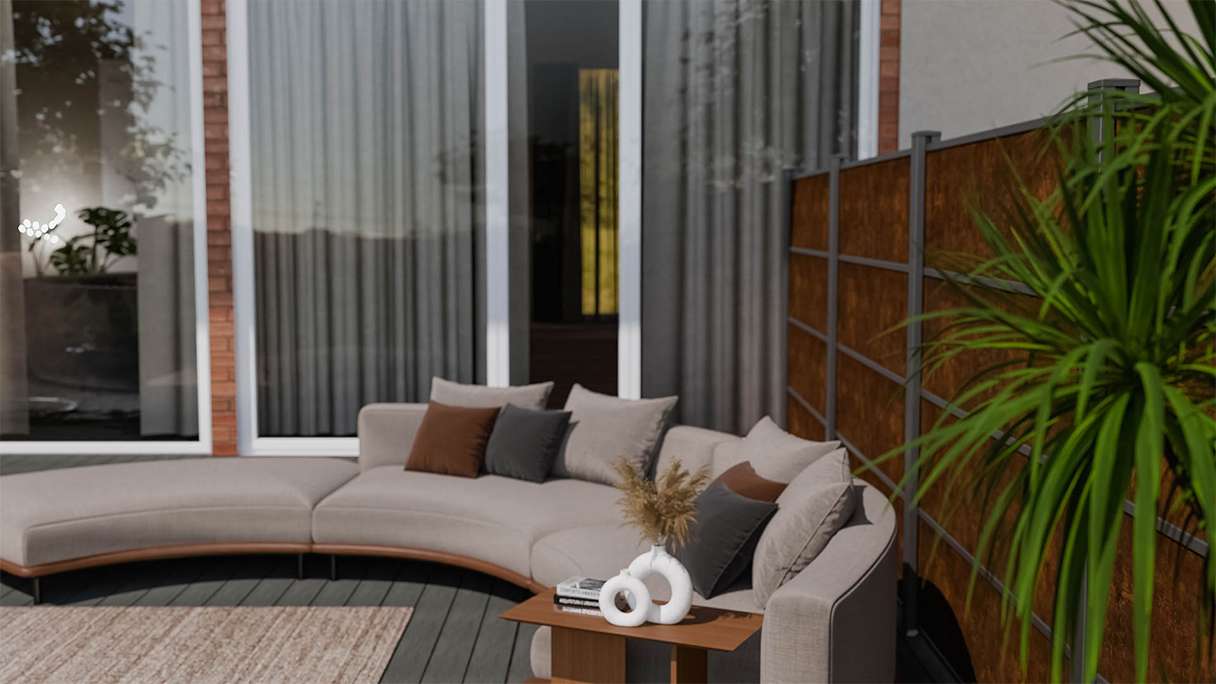 planeo Gardence Resistant - HPL-Steckzaun Rostoptik 180 x 183 cm